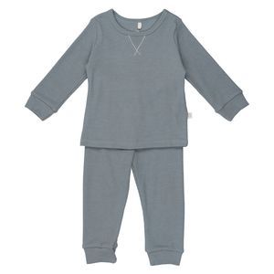 Pouf Baby's Waffle Set In Blue